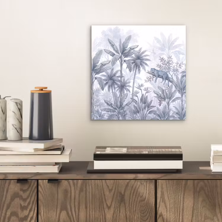 Aluminium schilderij - Kat - Tropisch bos - Modern - Grijs — 2