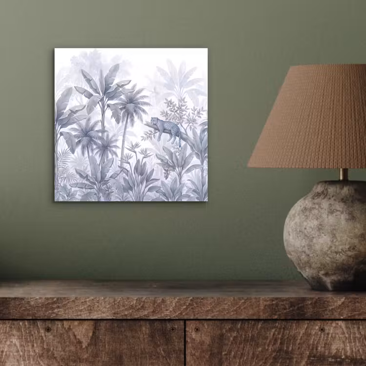 Aluminium schilderij - Kat - Tropisch bos - Modern - Grijs — 4