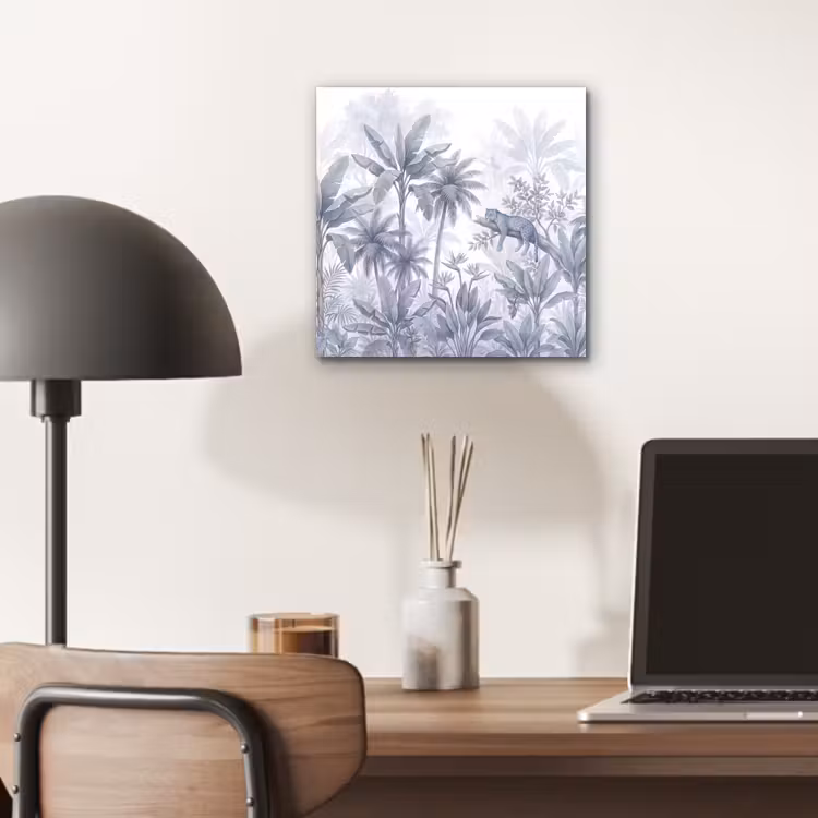 Aluminium schilderij - Kat - Tropisch bos - Modern - Grijs — 7
