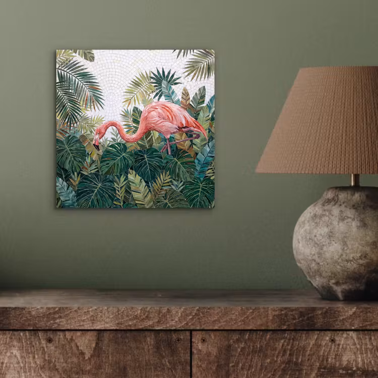 Aluminium schilderij - Natuur - Bladeren - Abstract - Groen - Vogel — 4
