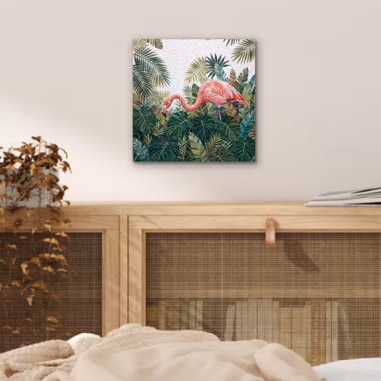 Aluminium schilderij - Natuur - Bladeren - Abstract - Groen - Vogel — 5