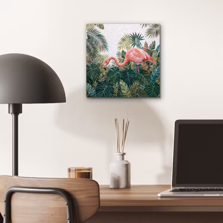 Aluminium schilderij - Natuur - Bladeren - Abstract - Groen - Vogel — 7