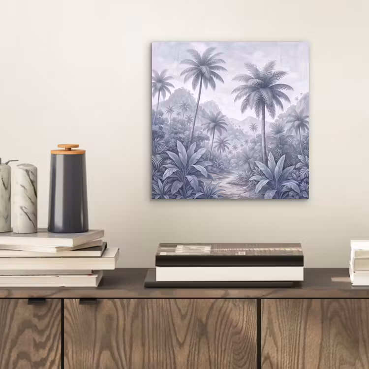 Aluminium schilderij - Natuur - Boom - Tropisch - Landschap - Blauw — 2