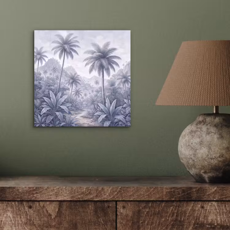 Aluminium schilderij - Natuur - Boom - Tropisch - Landschap - Blauw — 4