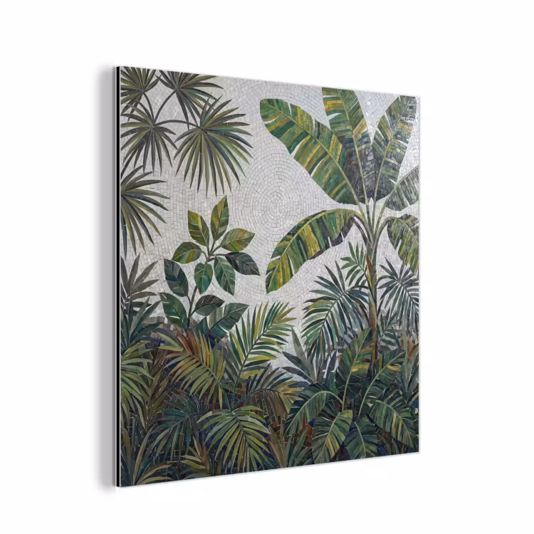 Aluminium schilderij - Planten - Tropisch - Mozaïek - Groen - Natuur — 1