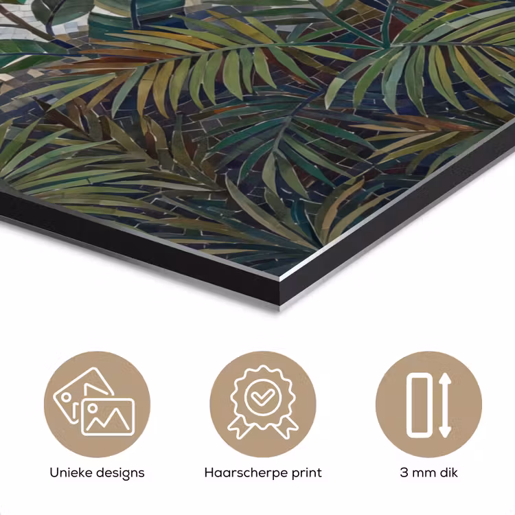 Aluminium schilderij - Planten - Tropisch - Mozaïek - Groen - Natuur — 3