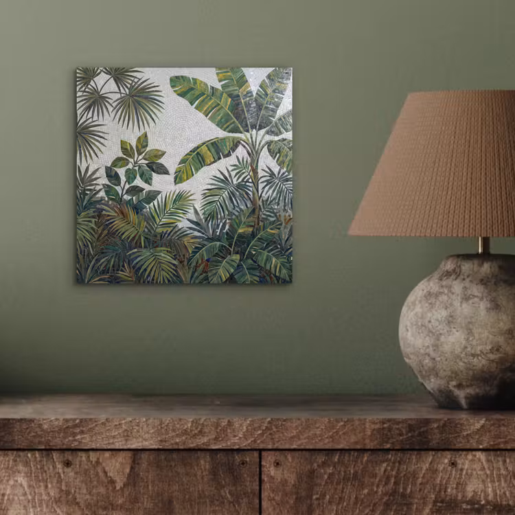 Aluminium schilderij - Planten - Tropisch - Mozaïek - Groen - Natuur — 4