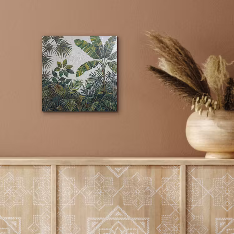Aluminium schilderij - Planten - Tropisch - Mozaïek - Groen - Natuur — 6
