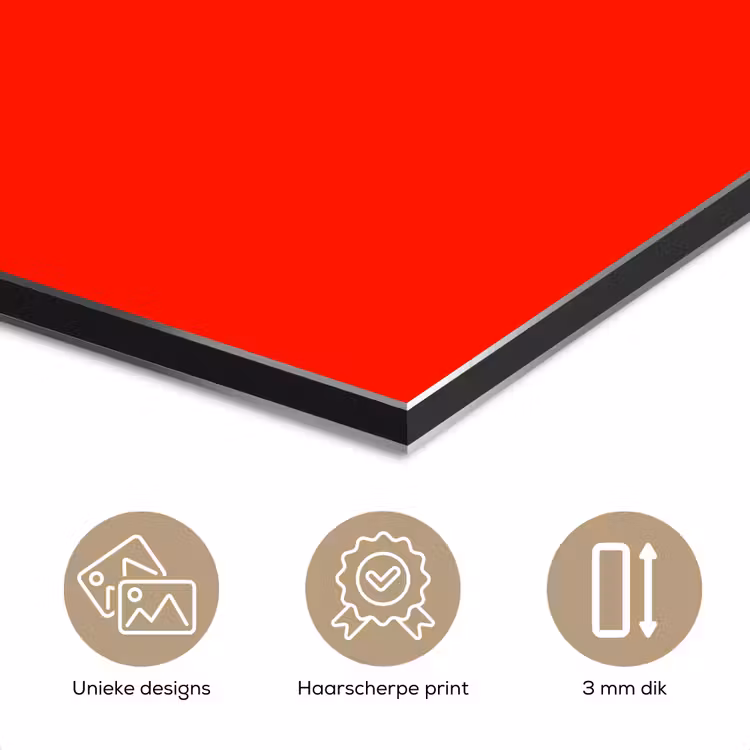 Aluminium schilderij - Vibrant - Vermilion - Rood — 3