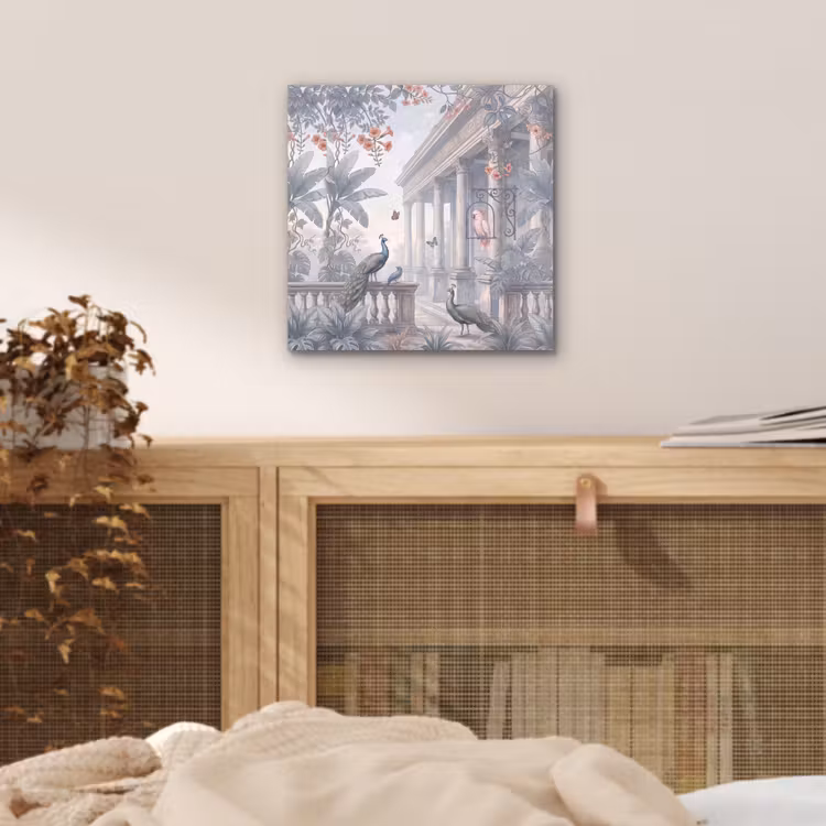Aluminium schilderij - Vogel - Pauw - Architectuur - Klassiek - Groen — 5