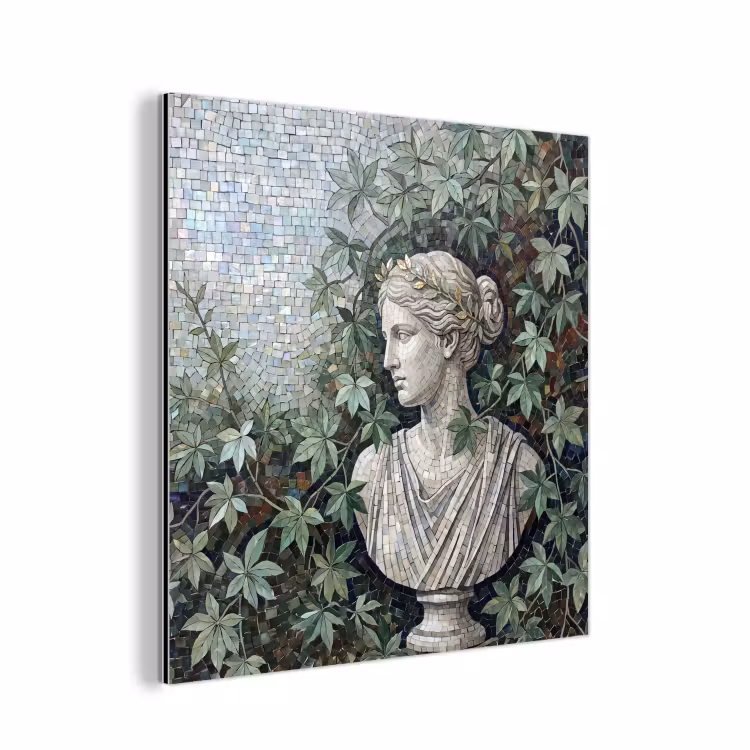 Aluminium schilderij - Vrouw - Klassiek - Mozaiëk - Natuur - Groen — 1