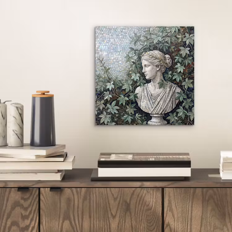 Aluminium schilderij - Vrouw - Klassiek - Mozaiëk - Natuur - Groen — 2