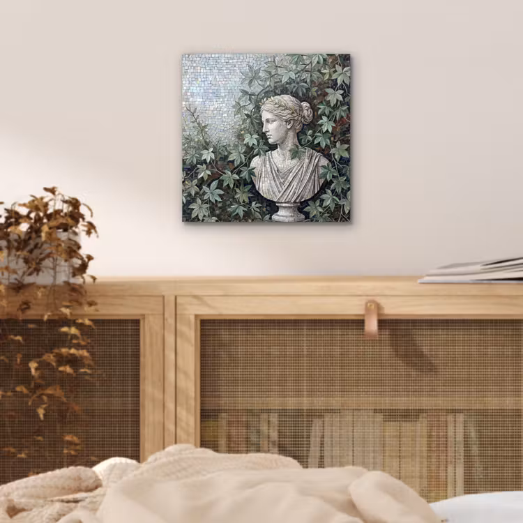 Aluminium schilderij - Vrouw - Klassiek - Mozaiëk - Natuur - Groen — 5
