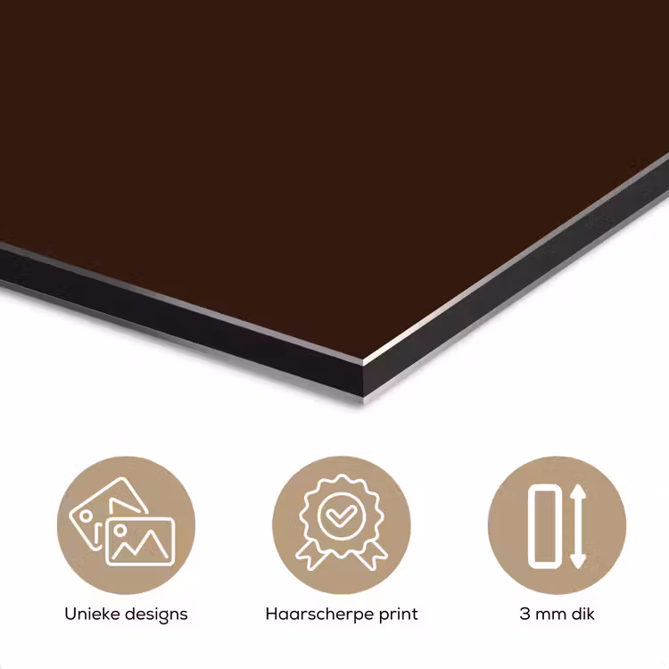 Aluminium schilderij - Dark - Chocolate - Bruin — 3