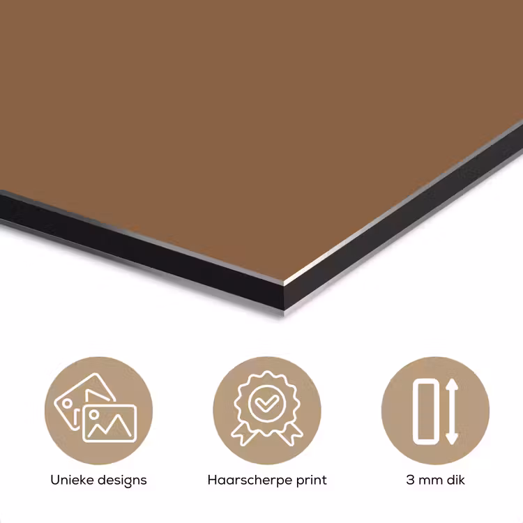 Aluminium schilderij - Soft - Walnut - Bruin — 3