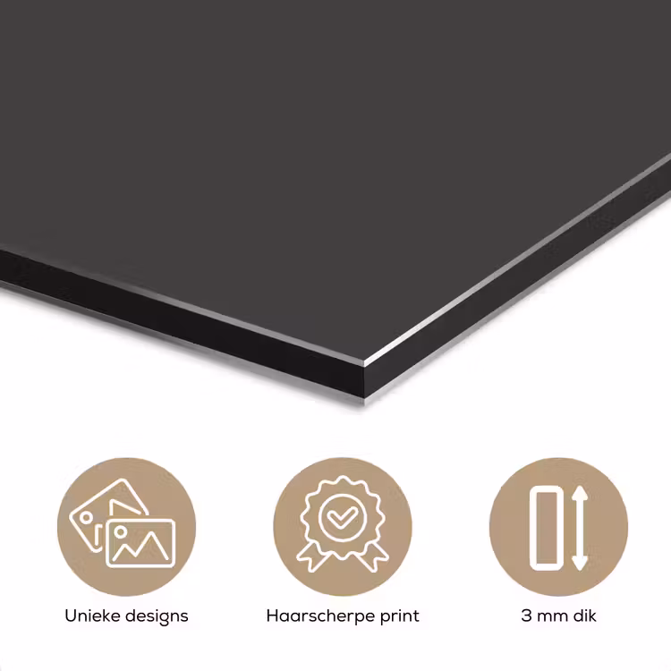 Aluminium schilderij - Charcoal - Grijs- Grey — 3