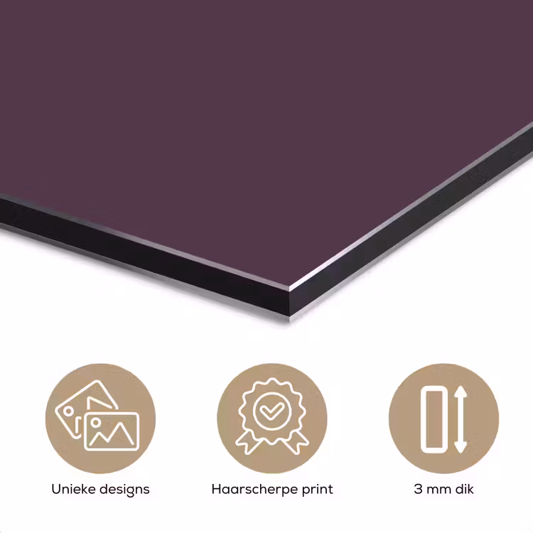 Aluminium schilderij - Midnight - Plum - Paars — 3