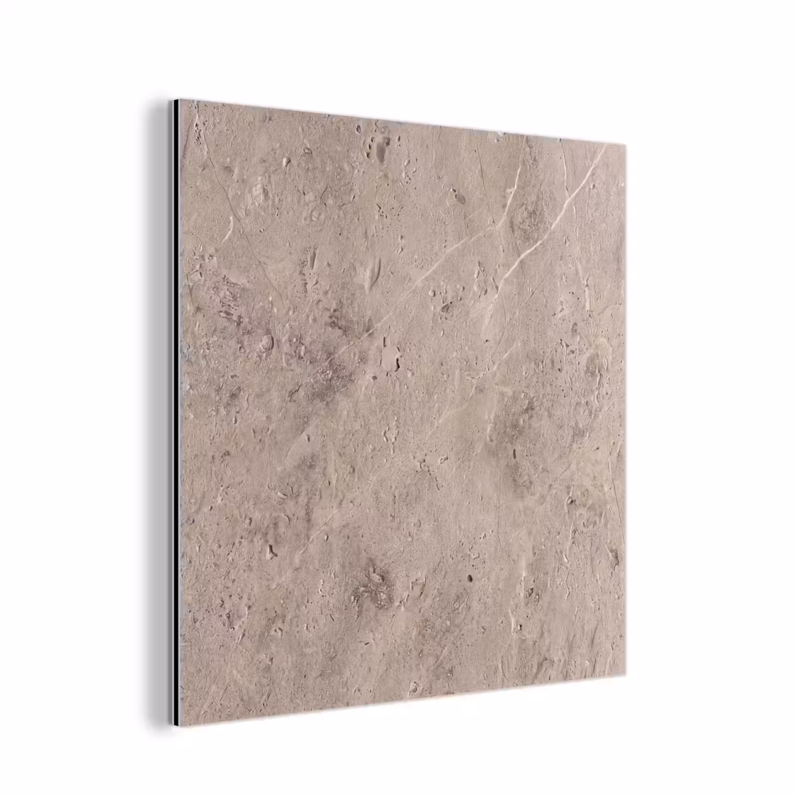 Aluminium schilderij - Textuur - Steen - Patroon - Rustiek - Beige — 1