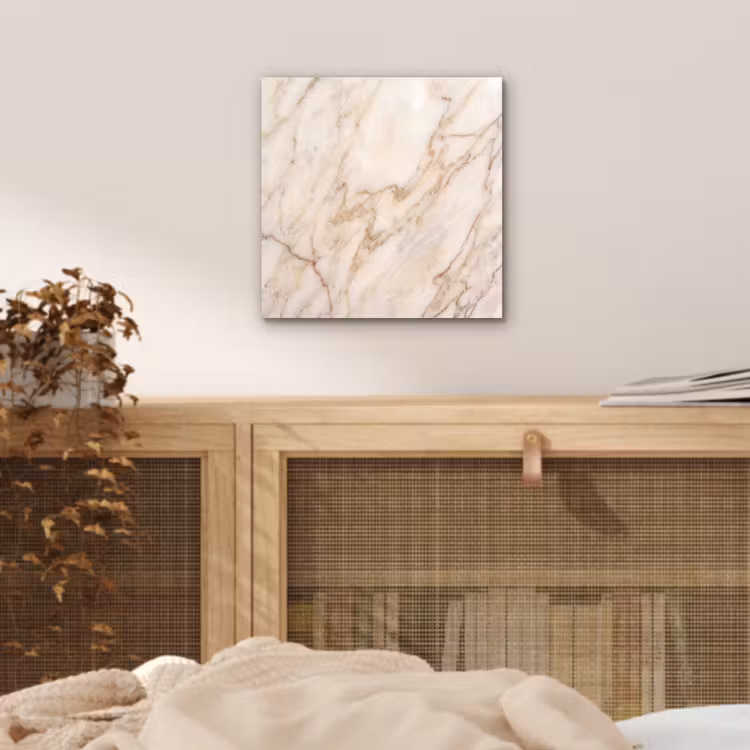 Aluminium schilderij - Marmer - Ader - Abstract - Wit - Goud — 5
