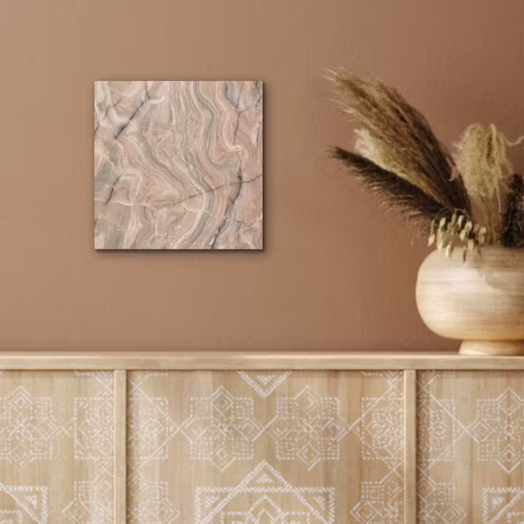 Aluminium schilderij - Marmer - Patroon - Abstract - Beige - Groen — 6