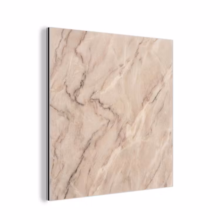 Aluminium schilderij - Marmer - Patroon - Abstract - Modern - Beige — 1