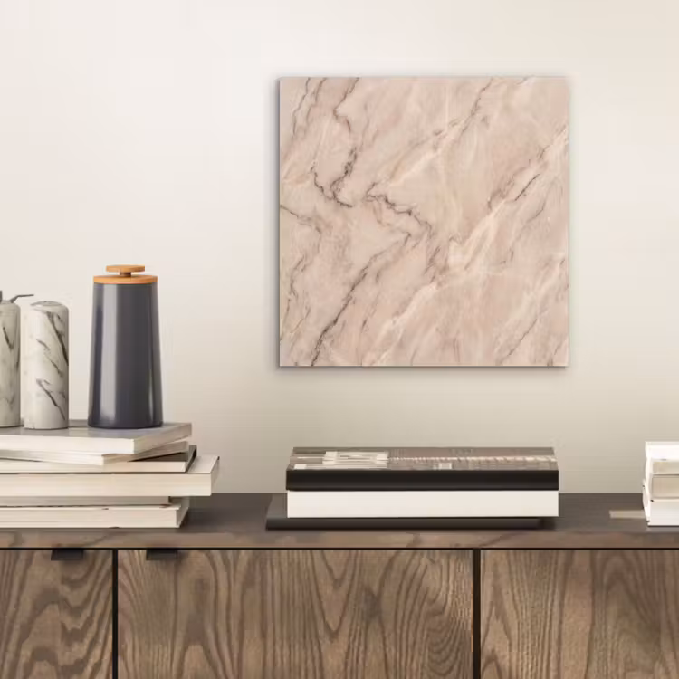 Aluminium schilderij - Marmer - Patroon - Abstract - Modern - Beige — 2