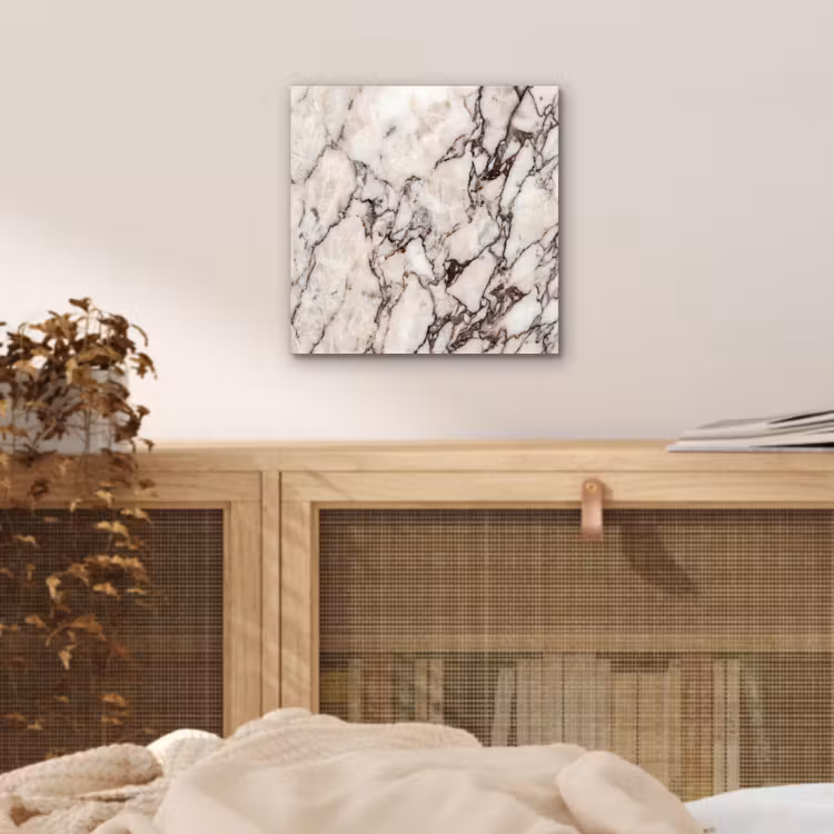 Aluminium schilderij - Marmer - Textuur - Abstract - Wit - Bruin — 5