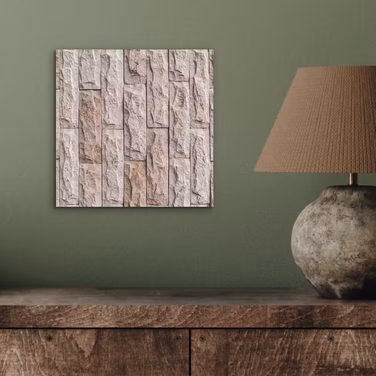 Aluminium schilderij - Muur - Steen - Ruw - Beige - Textuur — 4