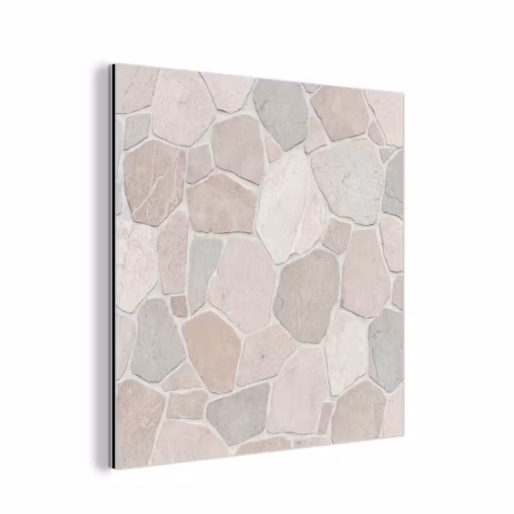 Aluminium schilderij - Steen - Patroon - Textuur - Beige — 1