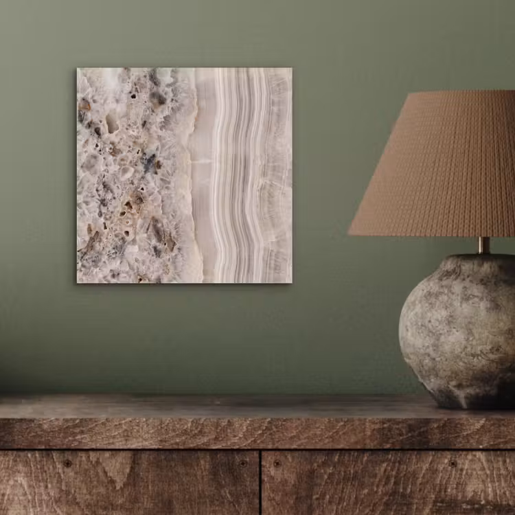 Aluminium schilderij - Steen - Textuur - Abstract - Beige - Wit — 4