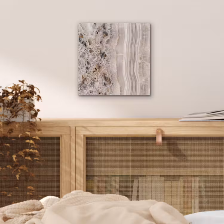 Aluminium schilderij - Steen - Textuur - Abstract - Beige - Wit — 5