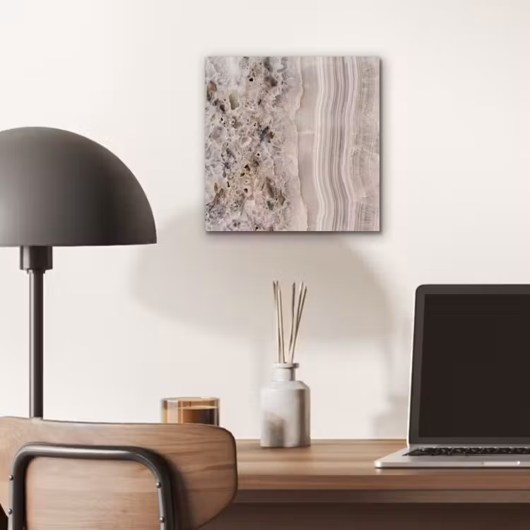 Aluminium schilderij - Steen - Textuur - Abstract - Beige - Wit — 7
