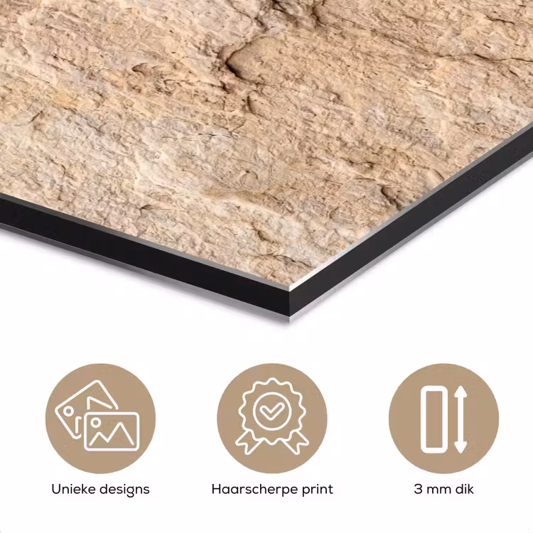 Aluminium schilderij - Textuur - Steen - Natuur - Beige — 3
