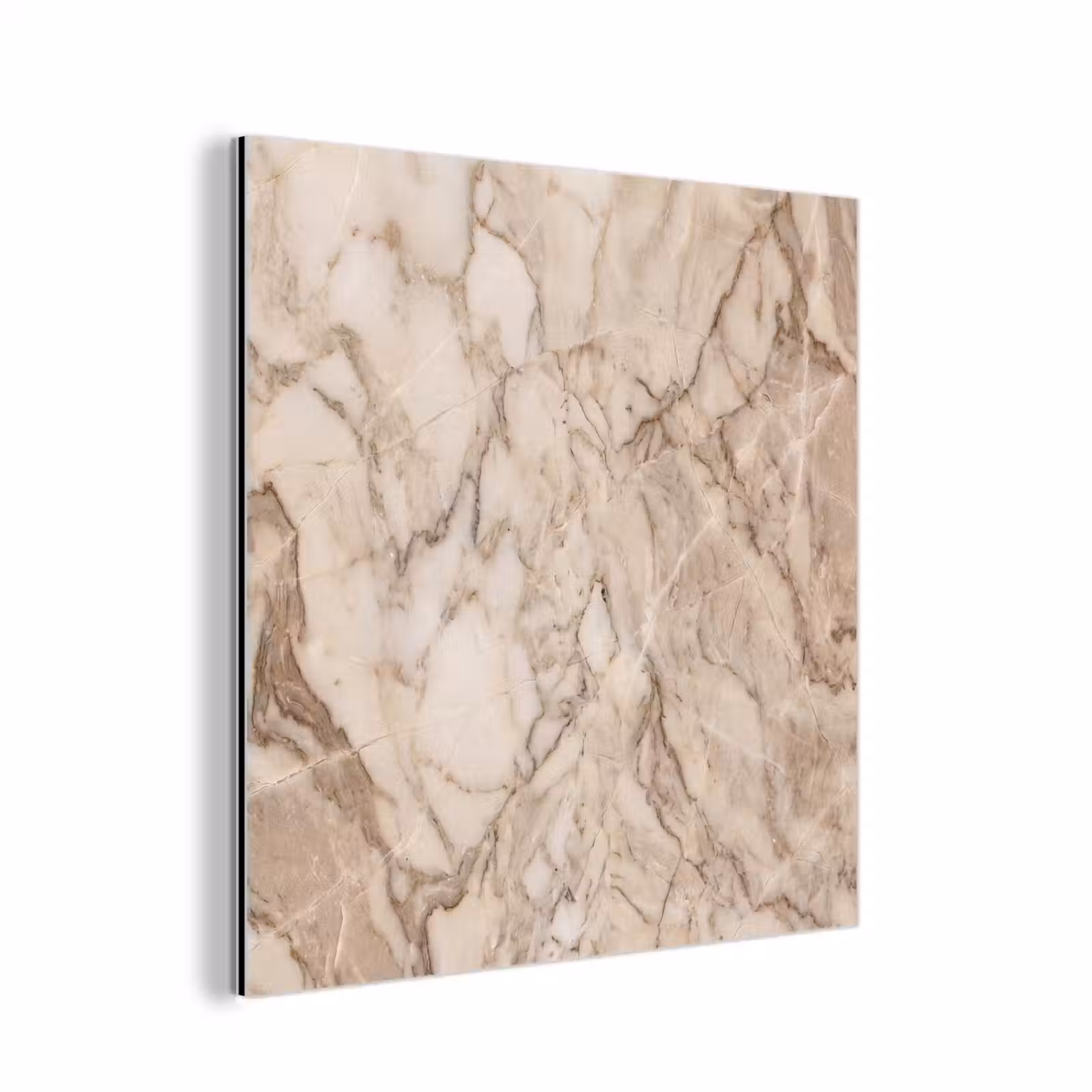 Aluminium schilderij - Marmer - Aderen - Textuur - Beige - Modern — 1