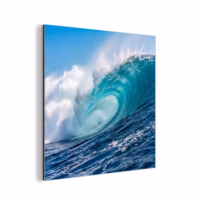 Aluminium schilderij - Golf - Oceaan - Water - Dynamisch - Blauw — 1