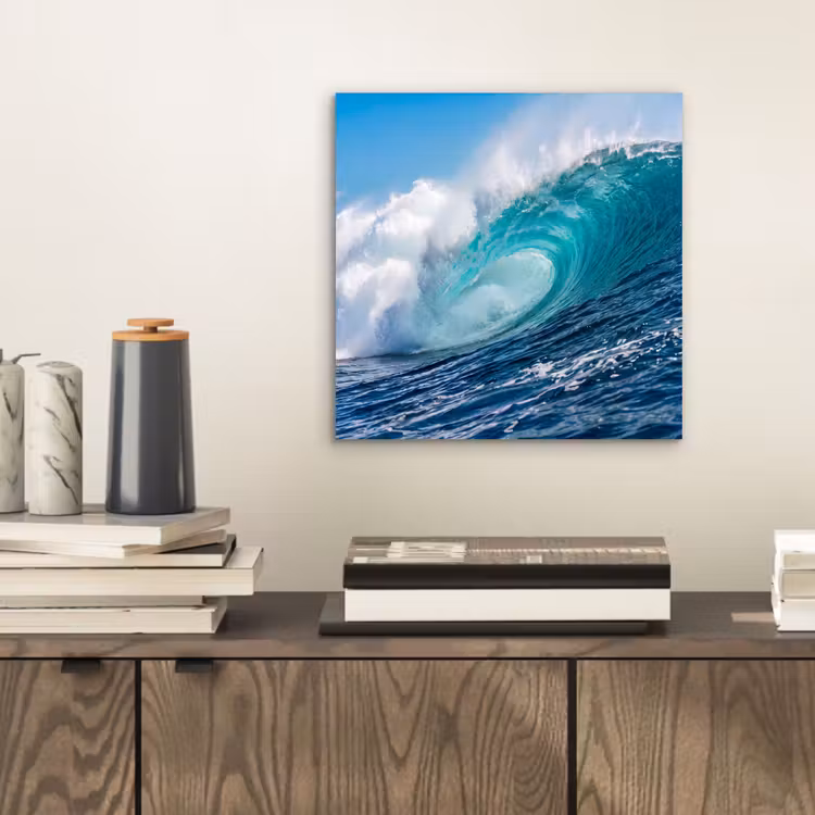 Aluminium schilderij - Golf - Oceaan - Water - Dynamisch - Blauw — 2