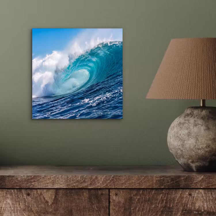 Aluminium schilderij - Golf - Oceaan - Water - Dynamisch - Blauw — 4