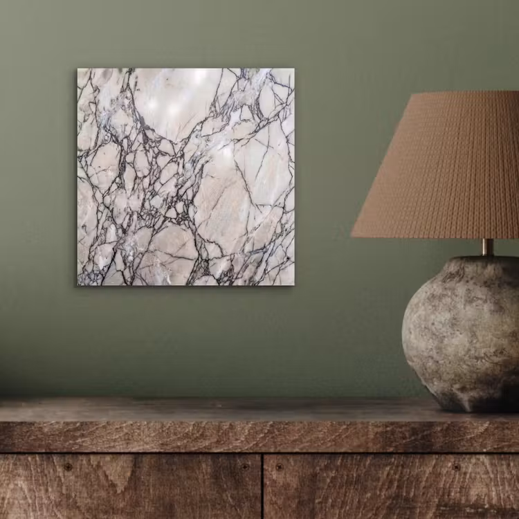 Aluminium schilderij - Marmer - Aderen - Patroon - Wit - Grijs — 4
