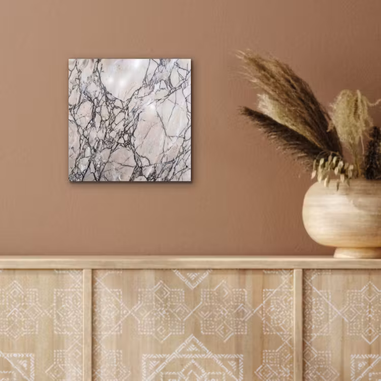 Aluminium schilderij - Marmer - Aderen - Patroon - Wit - Grijs — 6