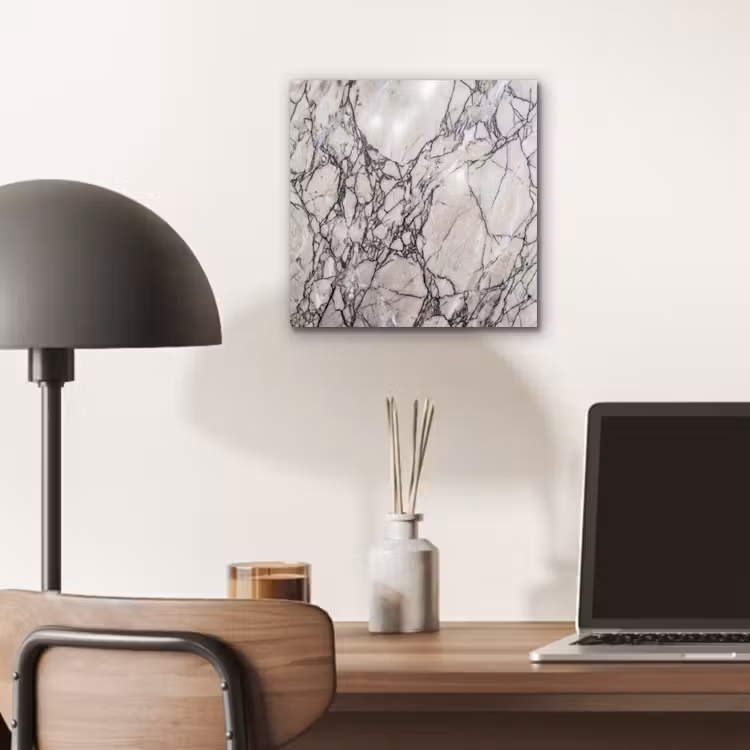 Aluminium schilderij - Marmer - Aderen - Patroon - Wit - Grijs — 7