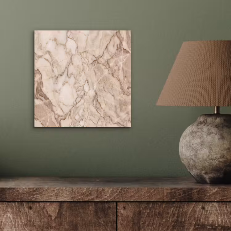 Aluminium schilderij - Marmer - Aderen - Textuur - Beige - Modern — 4