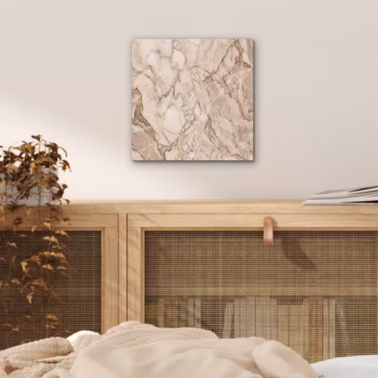 Aluminium schilderij - Marmer - Aderen - Textuur - Beige - Modern — 5
