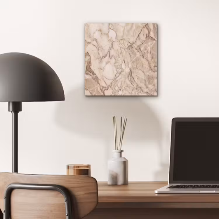 Aluminium schilderij - Marmer - Aderen - Textuur - Beige - Modern — 7