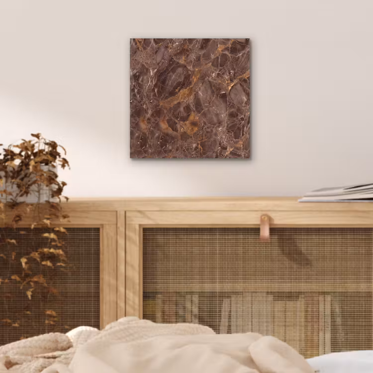 Aluminium schilderij - Marmer - Patroon - Natuur - Bruin - Goud — 5