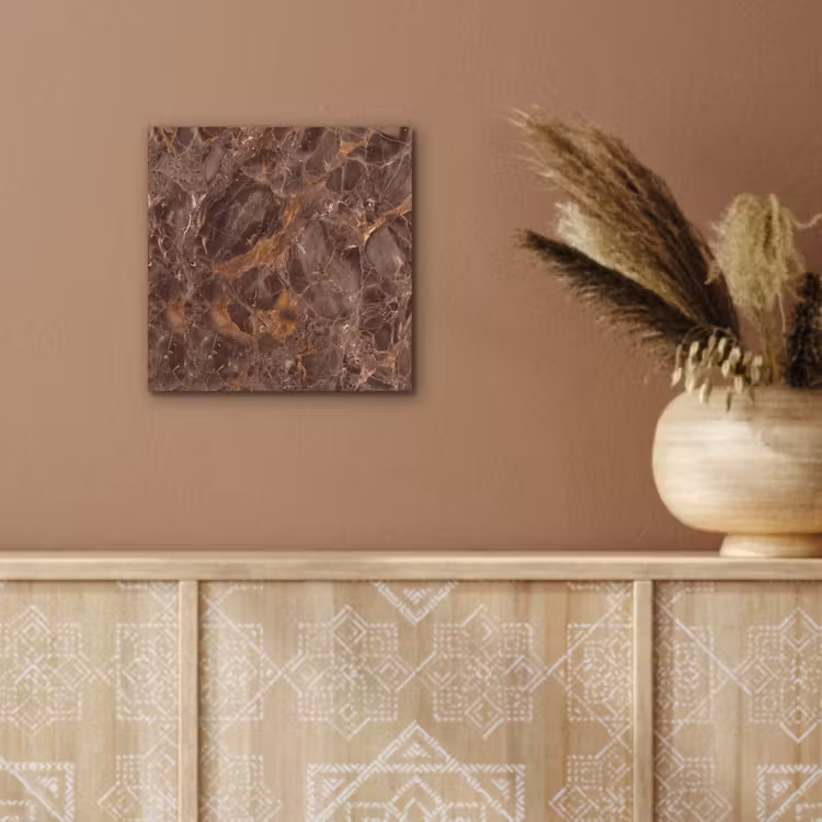 Aluminium schilderij - Marmer - Patroon - Natuur - Bruin - Goud — 6