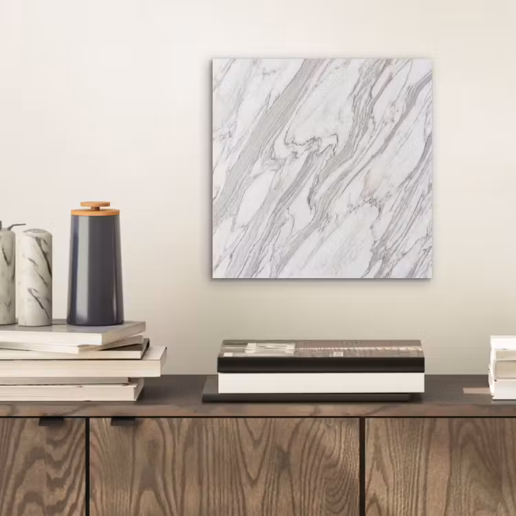 Aluminium schilderij - Marmer - Wit - Grijs - Structuur - Modern — 2