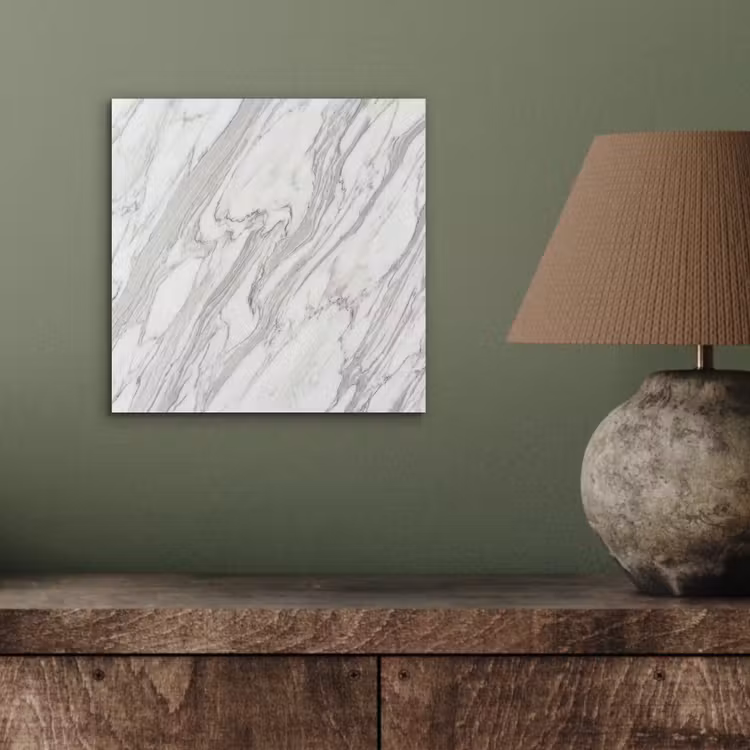 Aluminium schilderij - Marmer - Wit - Grijs - Structuur - Modern — 4