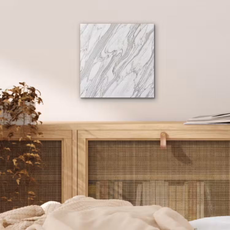 Aluminium schilderij - Marmer - Wit - Grijs - Structuur - Modern — 5
