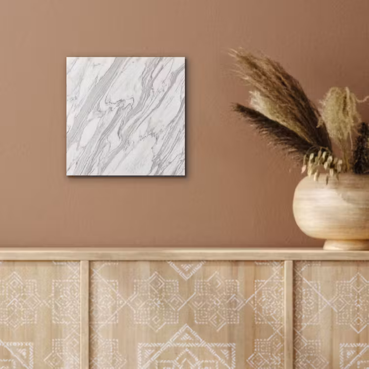 Aluminium schilderij - Marmer - Wit - Grijs - Structuur - Modern — 6
