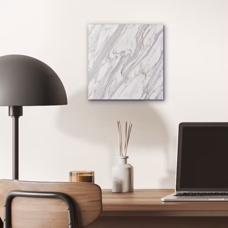Aluminium schilderij - Marmer - Wit - Grijs - Structuur - Modern — 7